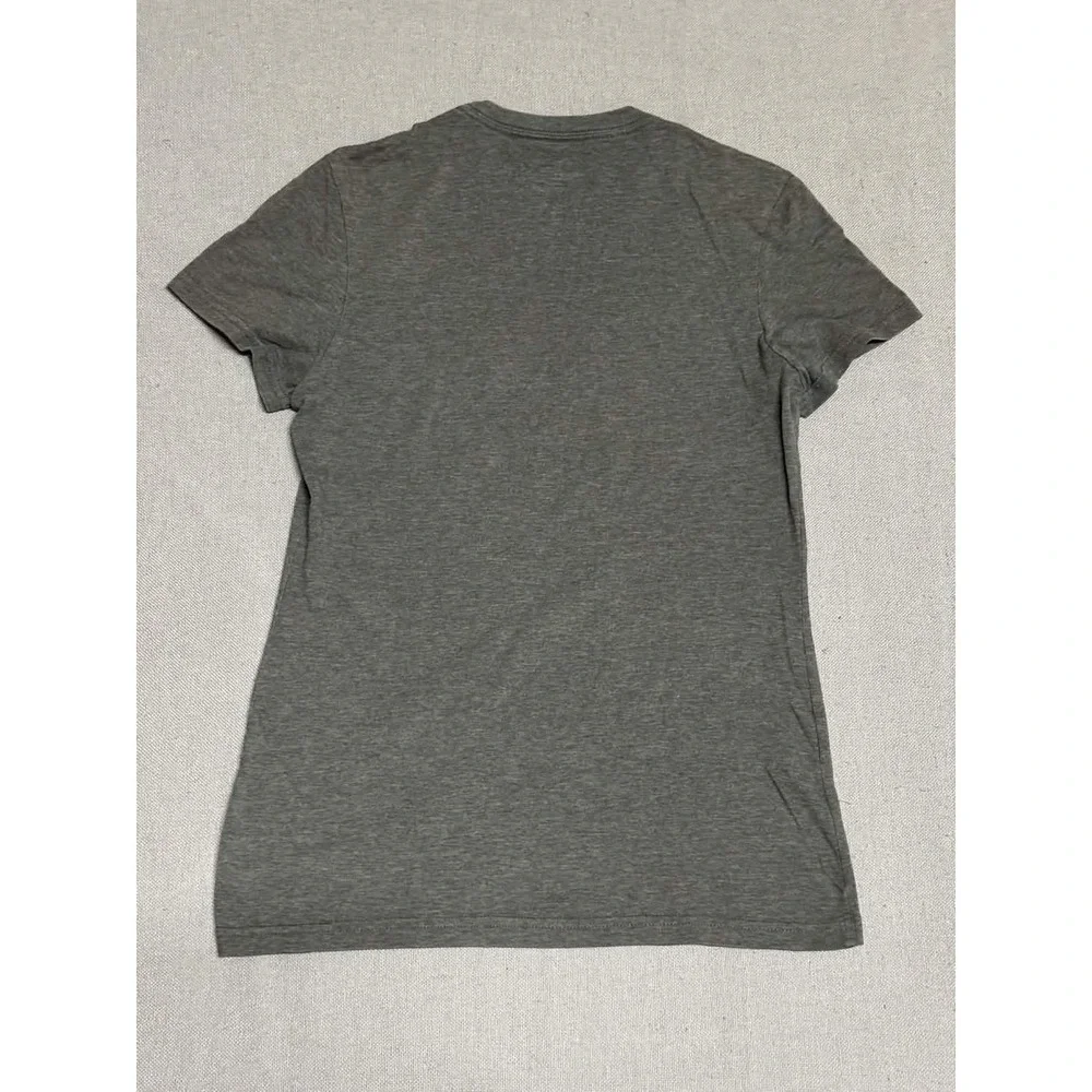 Adidas Womens Small The Go To Tee Grey Graphic T Shirt Logo